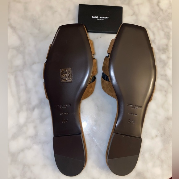 ✨SOLD✨ NIB Authentic Saint Laurent Tribute Mule Sandals in Suede size 38.5 - Picture 7 of 11